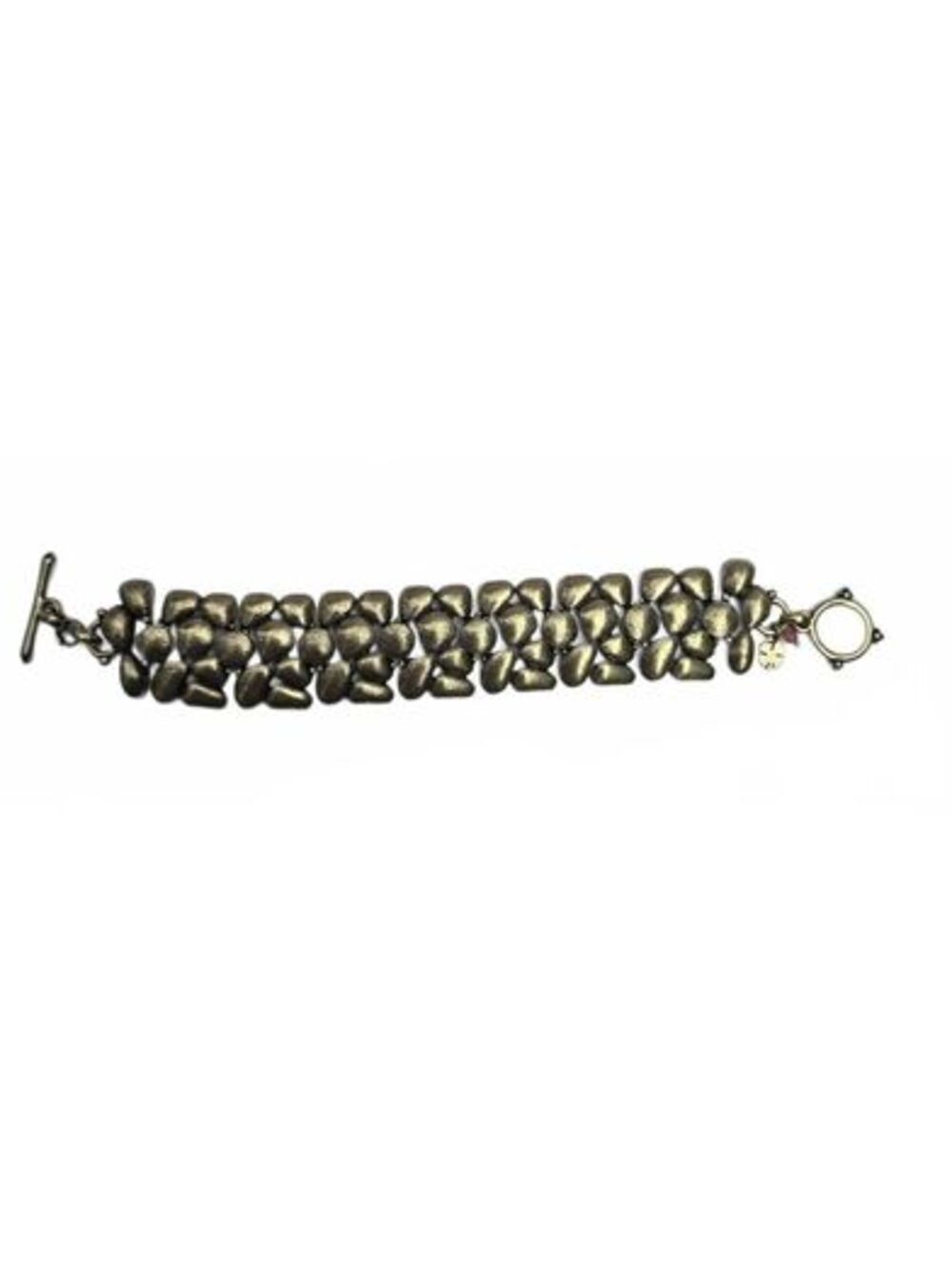 Lucky Brand Vintage Chunky Brass-tone Articulated Pebble Link Bracelet-